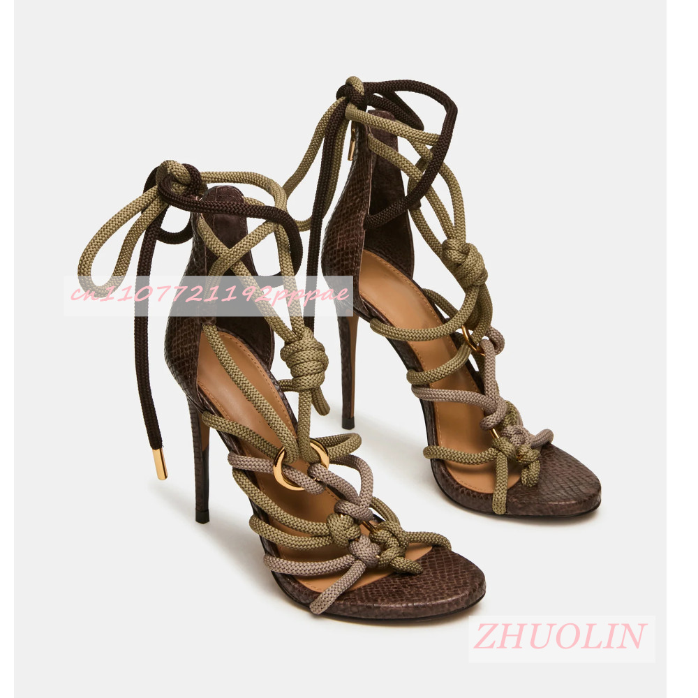 Summer Clothing Stores - Sandalias de tacón alto con tiras