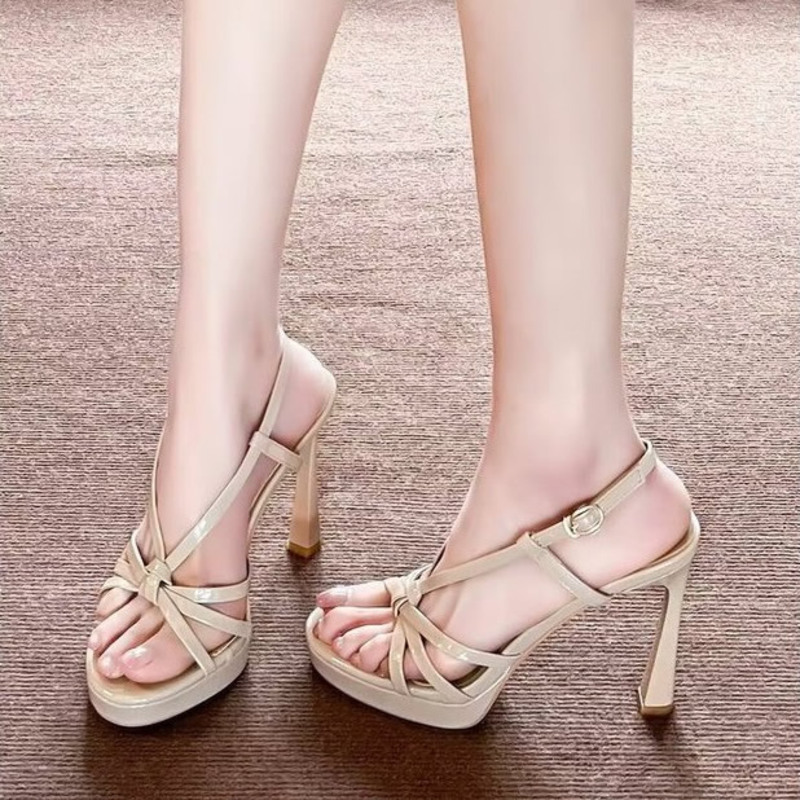 Sandalias de Tacón Alto con Pl - Summer Clothing Stores reseña y precio