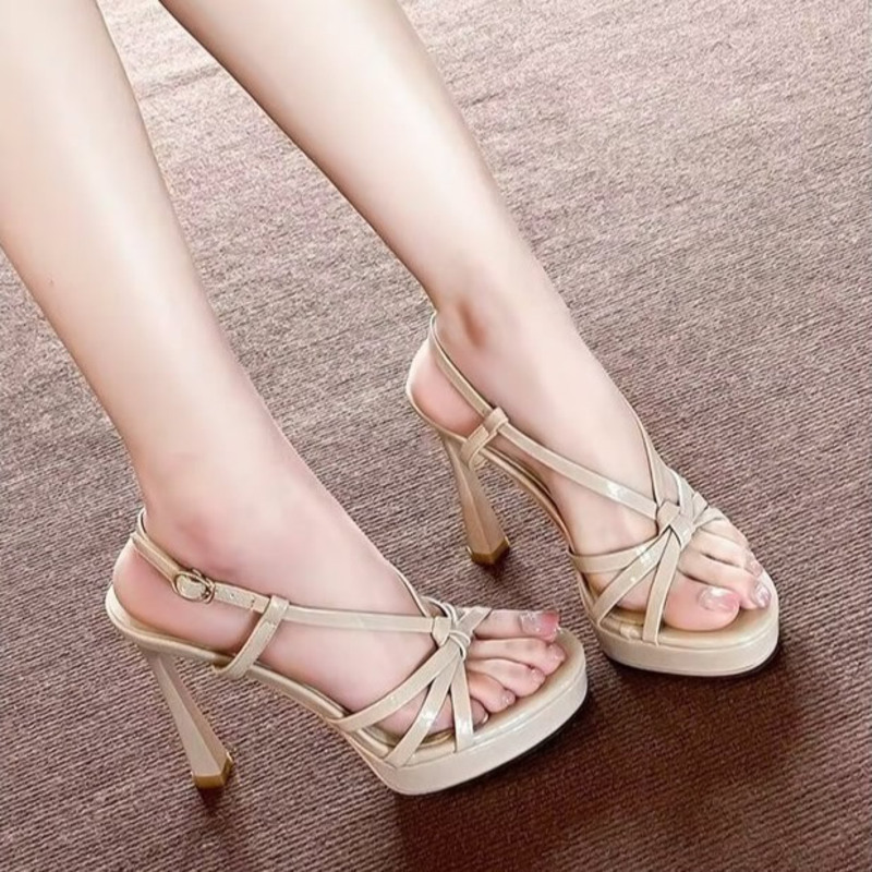 Sandalias de Tacón Alto con Pl - Summer Clothing Stores reseña y precio